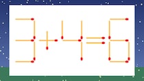 【マッチ棒クイズ】1本だけ動かして正しい式に：3+4=6？
