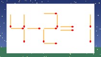 【マッチ棒クイズ】1本だけ動かして正しい式に：4-2=1？