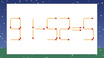 【マッチ棒クイズ】1本だけ動かして正しい式に：91-52=5？