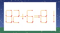 【マッチ棒クイズ】1本だけ動かして正しい式に：82+6=81？
