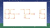 【マッチ棒クイズ】1本だけ動かして正しい式に：85-72=15？