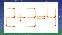 【マッチ棒クイズ】1本だけ動かして正しい式に：2+3=4？