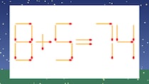 【マッチ棒クイズ】1本だけ動かして正しい式に：8+5=74？