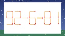 【マッチ棒クイズ】1本だけ動かして正しい式に：92-6=81？