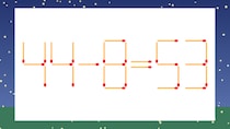 【マッチ棒クイズ】1本だけ動かして正しい式に：44-8=53？