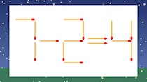 【マッチ棒クイズ】1本だけ動かして正しい式に：7-2=4？