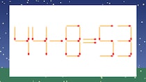 【マッチ棒クイズ】1本だけ動かして正しい式に：44-8=53？