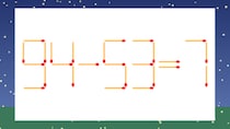 【マッチ棒クイズ】1本だけ動かして正しい式に：94-53=7？
