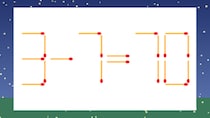 【マッチ棒クイズ】1本だけ動かして正しい式に：3-7=70？