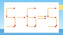 【マッチ棒クイズ】1本だけ動かして正しい式に：5-6=5？