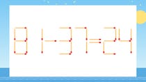 【マッチ棒クイズ】1本だけ動かして正しい式に：81-37=24？