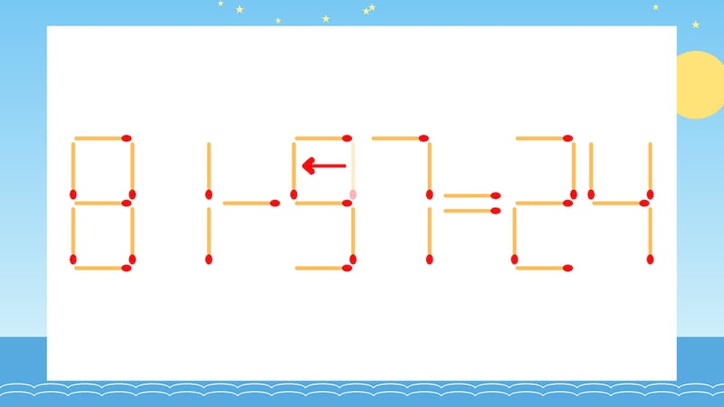 【マッチ棒クイズ】1本だけ動かして正しい式に：81-37=24？の正解画像