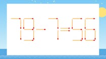 【マッチ棒クイズ】1本だけ動かして正しい式に：79-7=56？