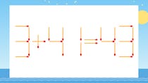 【マッチ棒クイズ】1本だけ動かして正しい式に：3+41=43？