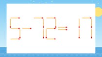 【マッチ棒クイズ】1本だけ動かして正しい式に：5-72=17？