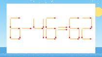 【マッチ棒クイズ】1本だけ動かして正しい式に：6-46=62？