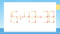 【マッチ棒クイズ】1本だけ動かして正しい式に：15+43=38？