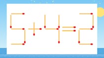 【マッチ棒クイズ】1本だけ動かして正しい式に：5+4=2？