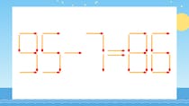 【マッチ棒クイズ】1本だけ動かして正しい式に：95-7=86？