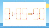 【マッチ棒クイズ】1本だけ動かして正しい式に：9+85=50？