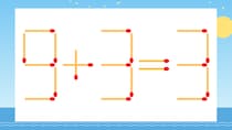 【マッチ棒クイズ】1本だけ動かして正しい式に：9+3=3？