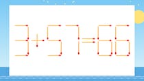 【マッチ棒クイズ】1本だけ動かして正しい式に：3+57=66？