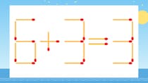 【マッチ棒クイズ】1本だけ動かして正しい式に：6+3=3？