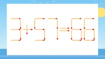 【マッチ棒クイズ】1本だけ動かして正しい式に：3+57=66？