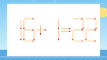 【マッチ棒クイズ】1本だけ動かして正しい式に：16+1=22？