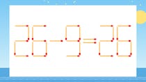 【マッチ棒クイズ】1本だけ動かして正しい式に：26-9=26？