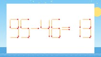 【マッチ棒クイズ】1本だけ動かして正しい式に：95-46=13？