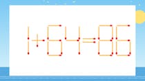 【マッチ棒クイズ】1本だけ動かして正しい式に：1+64=86？