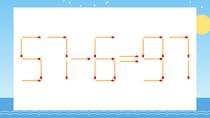 【マッチ棒クイズ】1本だけ動かして正しい式に：57-6=97？