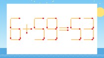 【マッチ棒クイズ】1本だけ動かして正しい式に：6+59=53？
