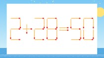 【マッチ棒クイズ】1本だけ動かして正しい式に：2+28=50？