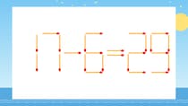 【マッチ棒クイズ】1本だけ動かして正しい式に：17-6=29？