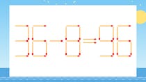 【マッチ棒クイズ】1本だけ動かして正しい式に：36-8=96？