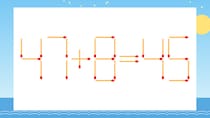 【マッチ棒クイズ】1本だけ動かして正しい式に：47+8=45？
