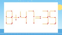 【マッチ棒クイズ】1本だけ動かして正しい式に：8+47=35？