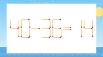 【マッチ棒クイズ】1本だけ動かして正しい式に：40-36=14？