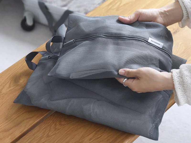 旅やジム、ヨガのお供にも!洗濯機ポンッができる「メッシュトラベルポーチ」でプチストレスを解決