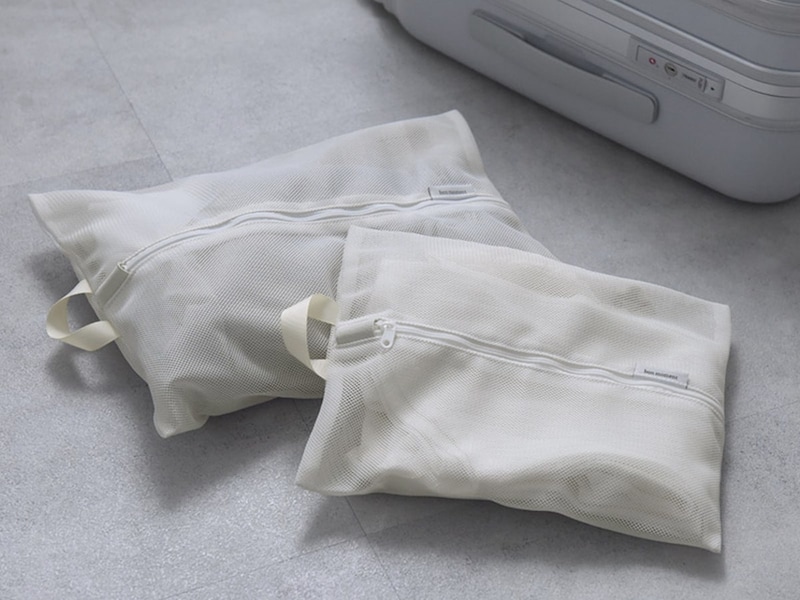 旅やジム、ヨガのお供にも!洗濯機ポンッができる「メッシュトラベルポーチ」でプチストレスを解決