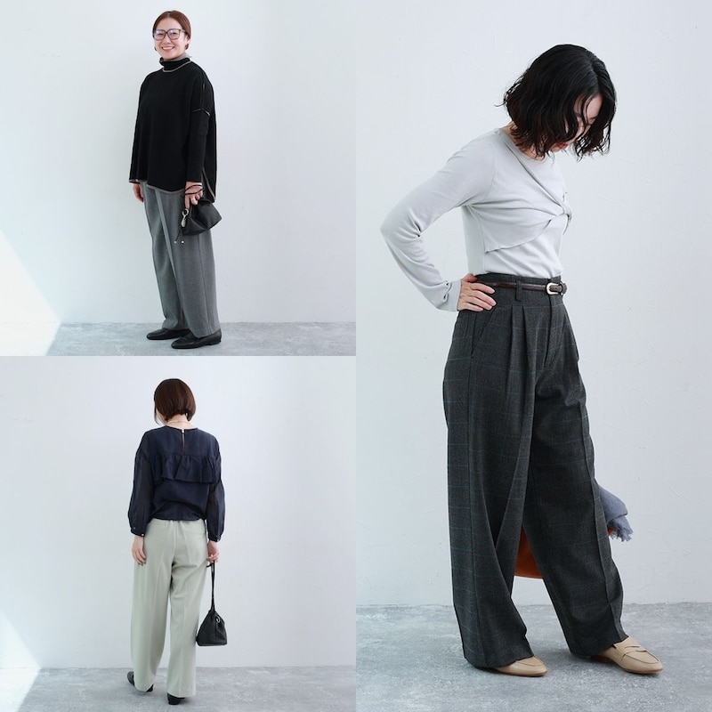 “ワイドパンツ愛好家”さん集まれ~!秋冬のスタートダッシュを飾る「すらりと美脚ぬくもりパンツ」。スタッフ3名の正直レポ