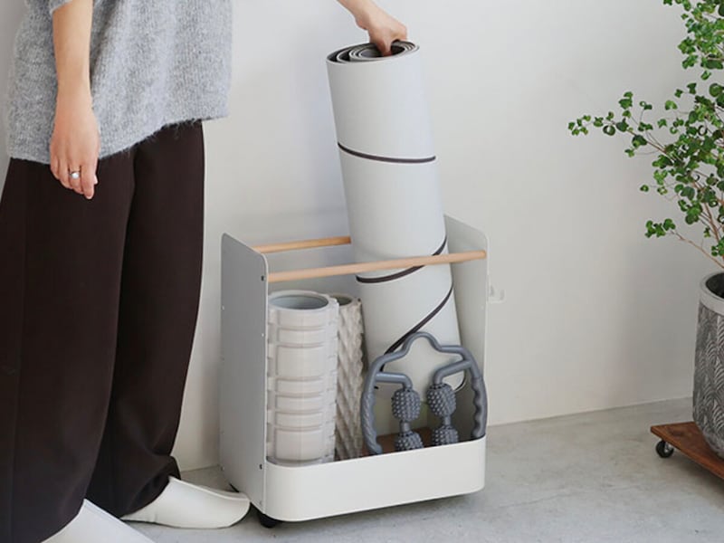 「やるぞ！」と思ったらすぐ取れるフィットネス収納。スタッフが実際に使ってみました