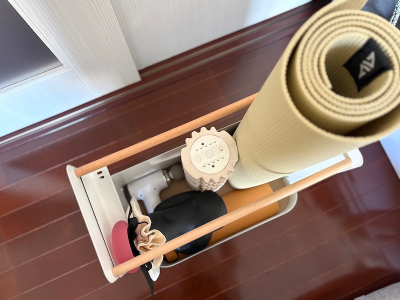 「やるぞ！」と思ったらすぐ取れるフィットネス収納。スタッフが実際に使ってみました