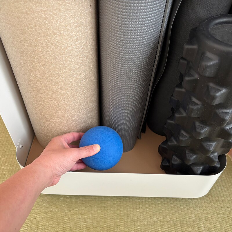 「やるぞ！」と思ったらすぐ取れるフィットネス収納。スタッフが実際に使ってみました