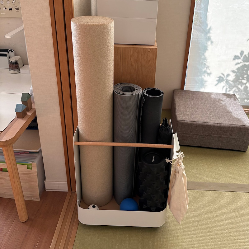 「やるぞ！」と思ったらすぐ取れるフィットネス収納。スタッフが実際に使ってみました