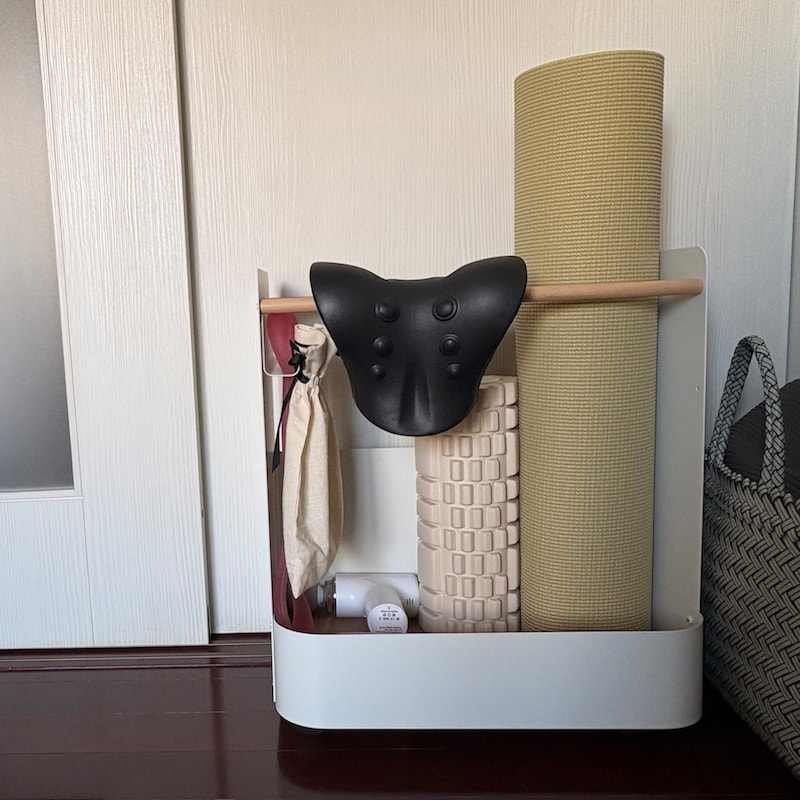 「やるぞ！」と思ったらすぐ取れるフィットネス収納。スタッフが実際に使ってみました