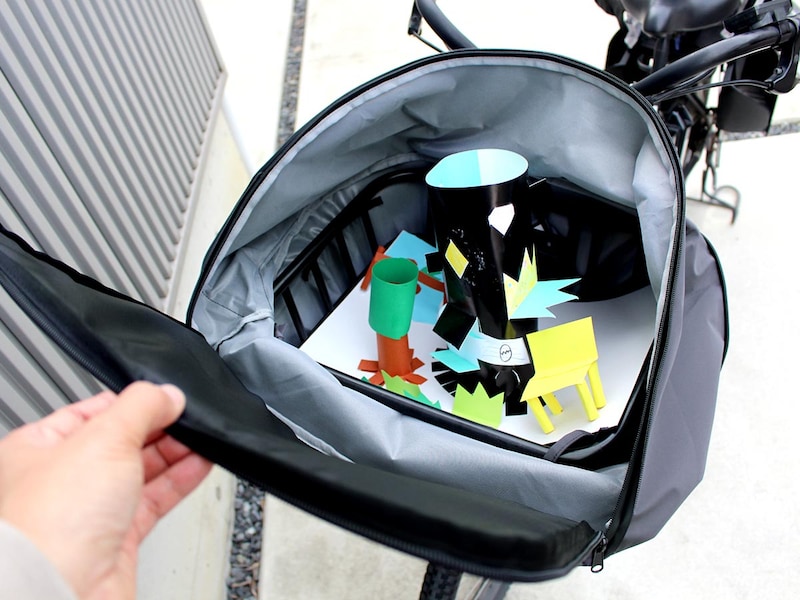 もう前カゴから荷物があふれない!自転車派ママの即戦力「拡張できるカゴカバー」