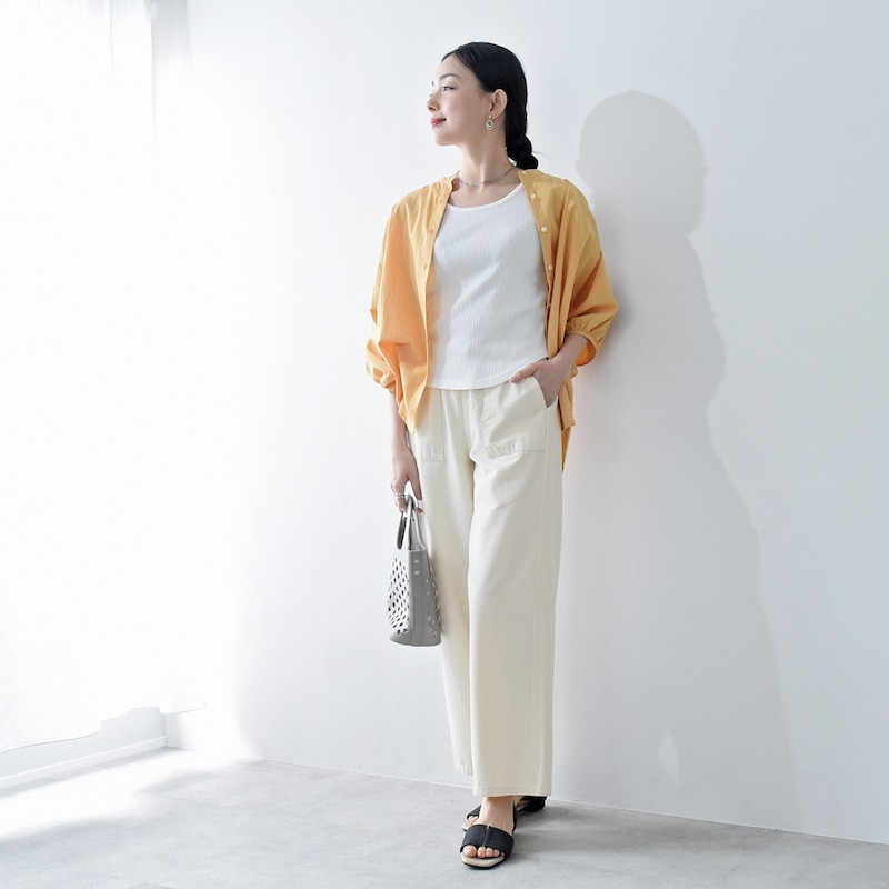 コットン100％さらっと快適ワイドが登場！ルーズに見えない楽ちんパンツをスタッフが試着